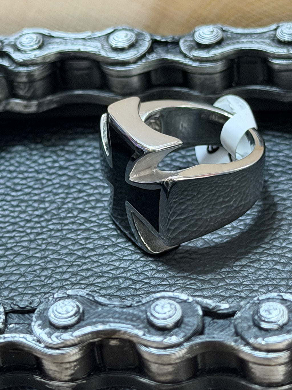 Iron Cross curved sides and face Ring