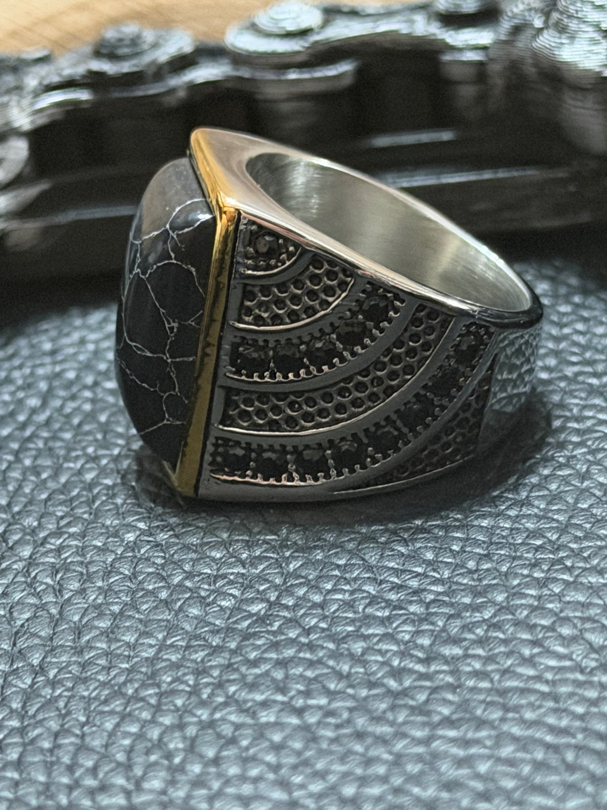 Midnight Fracture Ring Size 8