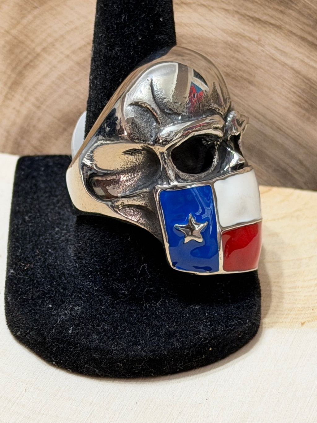 Texas Flag Skull Ring Size 12