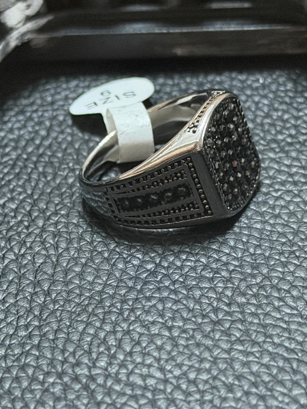 Black Zircon Stones Ring Size 9