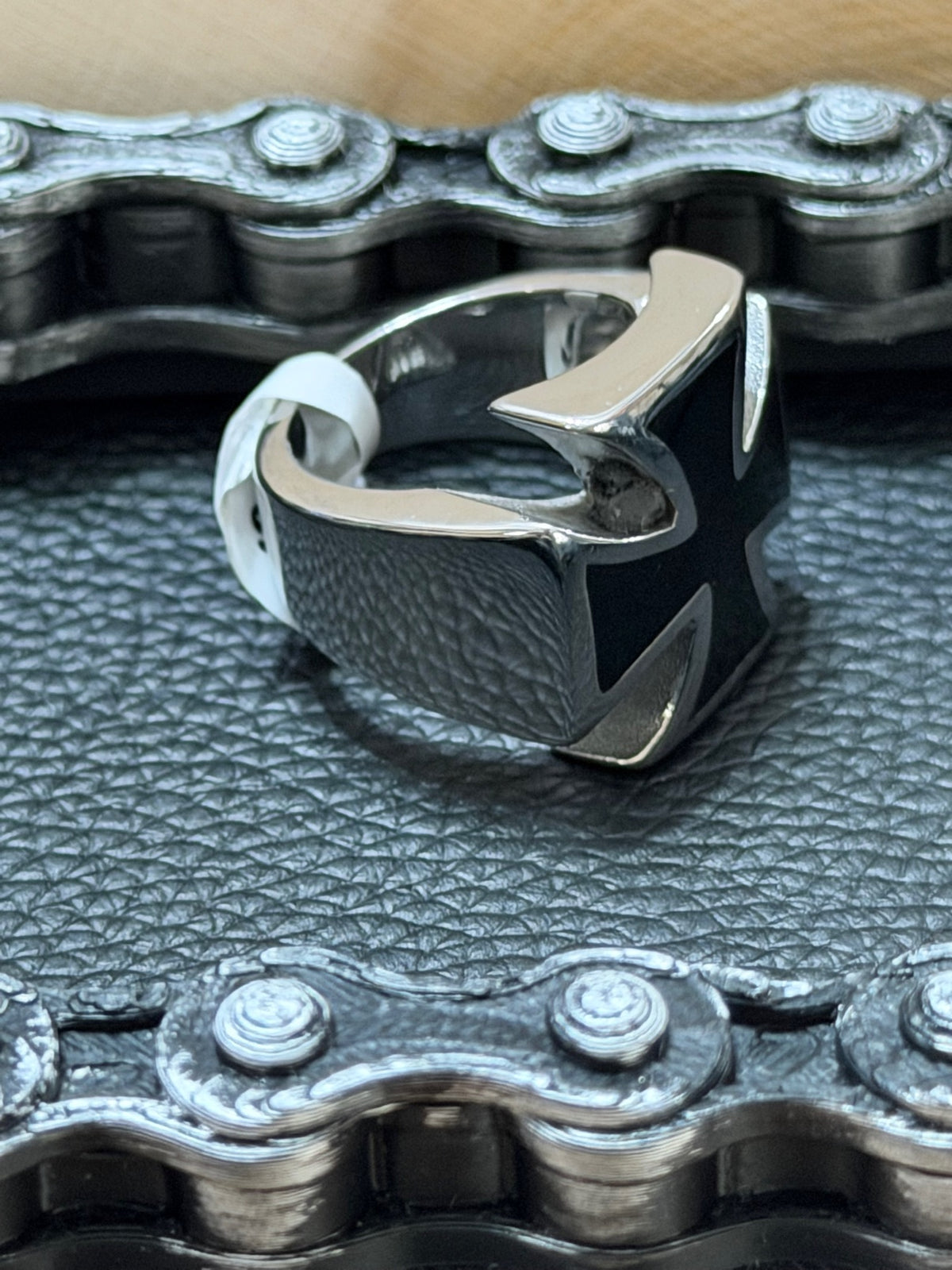 Iron Cross curved sides and face Ring