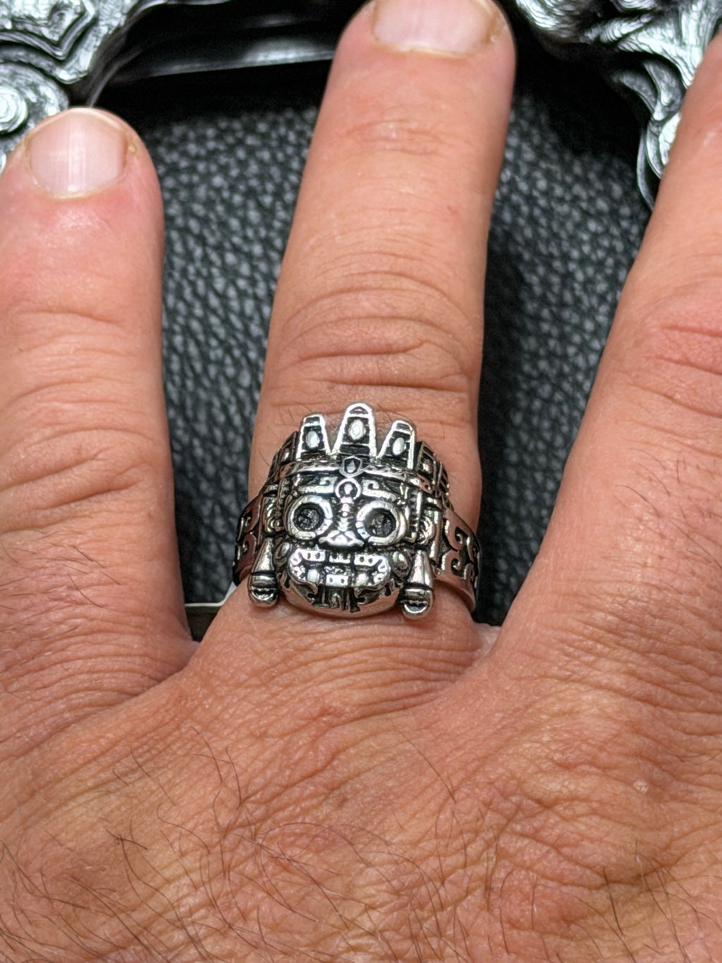 Aztec Mayan Mask Ring