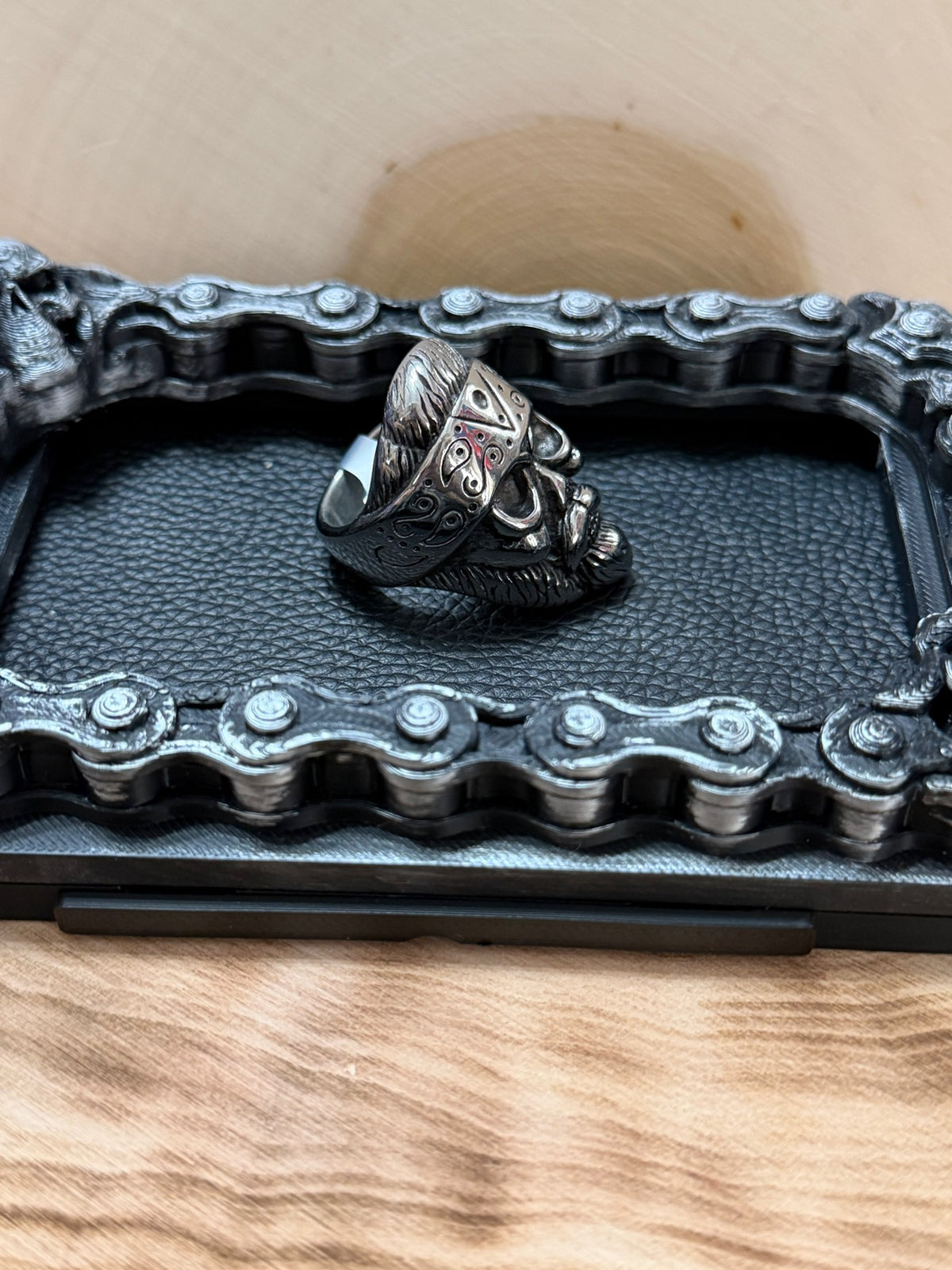 Bearded Skull Bandana Ring Size 9
