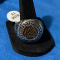 Viking Valknut Runic Signet Ring Size 15