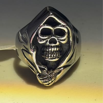 Grim Reaper Skull Ring Size 11