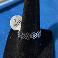 Stainless Steel Floral Eternity Band Ring Size 7