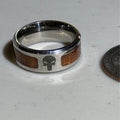 Punisher Wood Inlay Ring Size 7