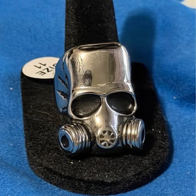 Cold War Gas Mask Skull Ring