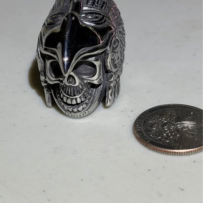 Eagle Headdress Skull Ring Size 10