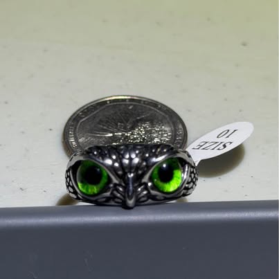 Owl with Green Eyes Size 10