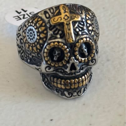 Son God Skull Ring “El Dios Sol” Size 11