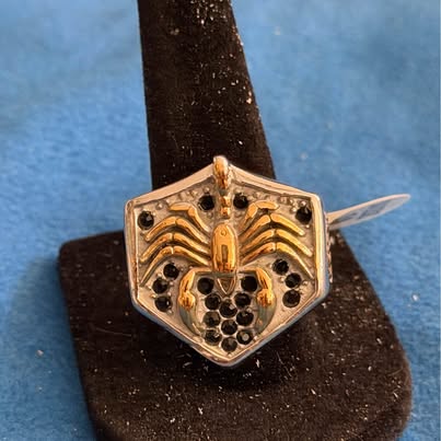 Two-Tone Scorpion Signet Ring Size 10