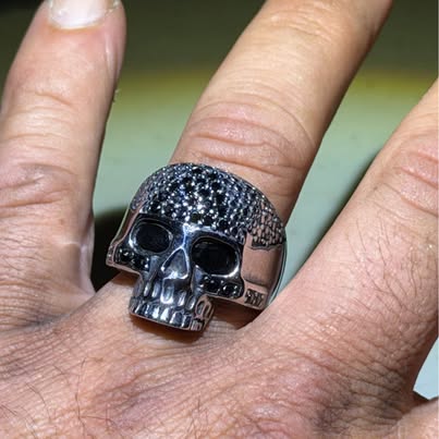 Skull and Stones Ring Size 9