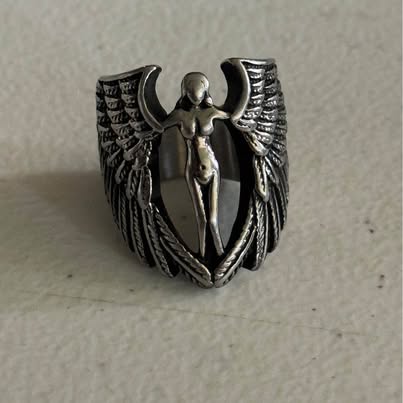 Biker Angel Ring Size 7.5