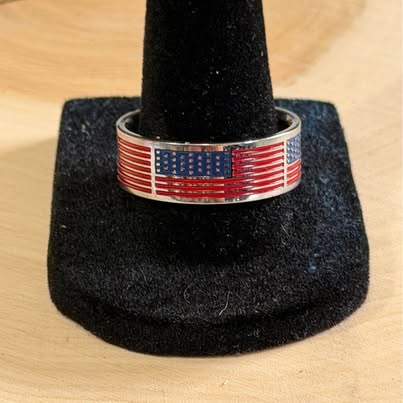 American Flag Stainless Steel Ring Size 10