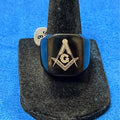 Black 316L Stainless Steel Freemason Masonic Ring Size 8