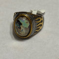 Royal Shell and Flames Ring