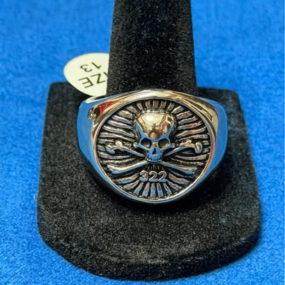 Skull and Bones 322 Signet Ring Size 13