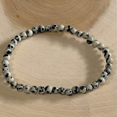 Dalmation Jasper Beaded Bracelet