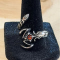 Scorpion Wrap Ring with Red Stone Size 10