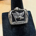 Eagle and American Flag Ring Size 7