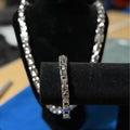 316L Stainless Steel Byzantine Chain Necklace and Bracelet Set