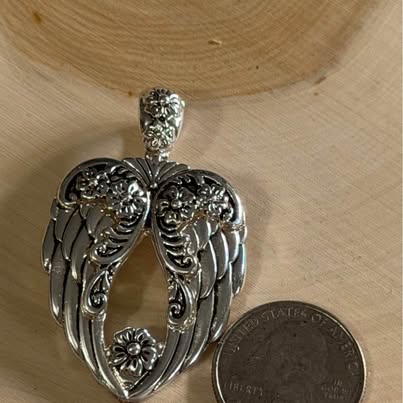 Angel Wing Floral Pendant