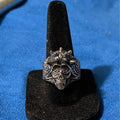 Biker Skull Ring with Spiked Crown