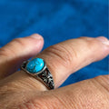 Turquoise and Flower Ring