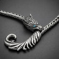 Viking Wolf Head Valknut Necklace 36”
