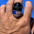 Black American Flag Skull Ring