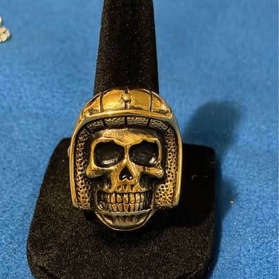 Skull Helmet Biker Ring