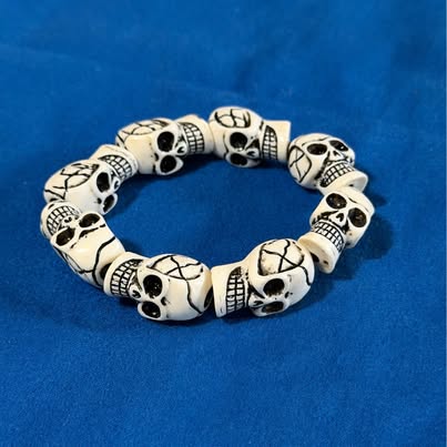 White Resin Skull Bracelet