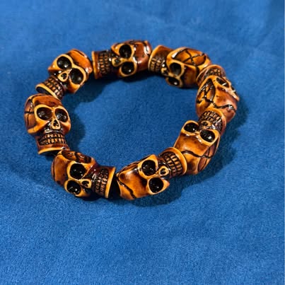 Brown Resin Skull Bracelet