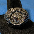 Sacred Heart Textured Signet Ring Size 12