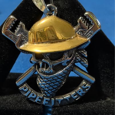 Pipefitters Skull and Wrenches Pendant