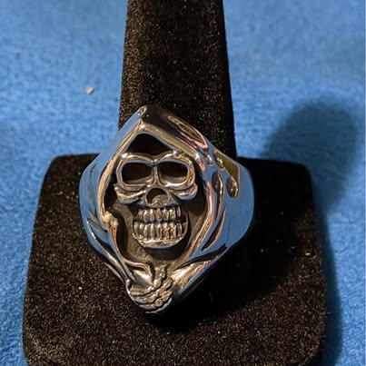 Grim Reaper Skull Ring Size 11