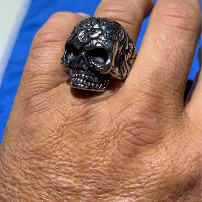 Flower Skull Ring