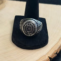 316L Stainless Steel Signet Ring with Black Zircon Stones Size 11