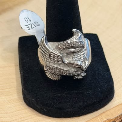 Live to Ride Eagle Biker Ring