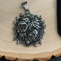 Stainless Steel Lion and Skull Pendant