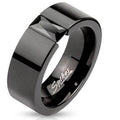 Spikes Stainless Steel Black Tension Set Ring Size 6