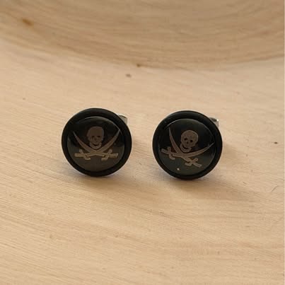 Pirate Skull and Crossbones Stud Earrings