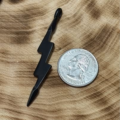 Black Lightning Bolt Pendant Charm