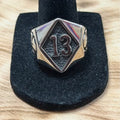 316L Stainless Steel Diamond 13 Skull Ring Size 9