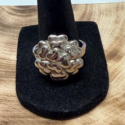 316L Stainless Steel Rose Cluster Ring Size 11
