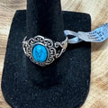 316L Stainless Steel Turquoise-Style Filigree Ring Size 8