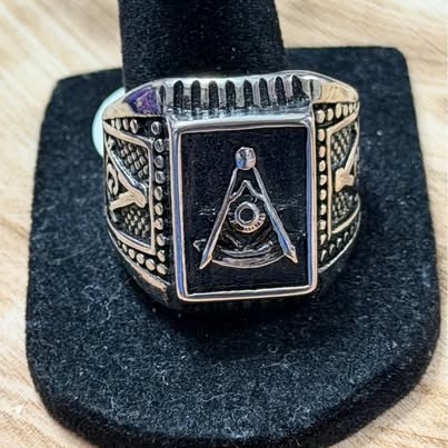 316L Stainless Steel Masonic Ring Size 13