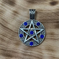 Celtic Pentagram Pendant with Blue Stones