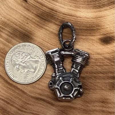 316L Stainless Steel V-Twin Motorcycle Engine Pendant